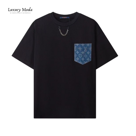 Camiseta con bolsillo azul